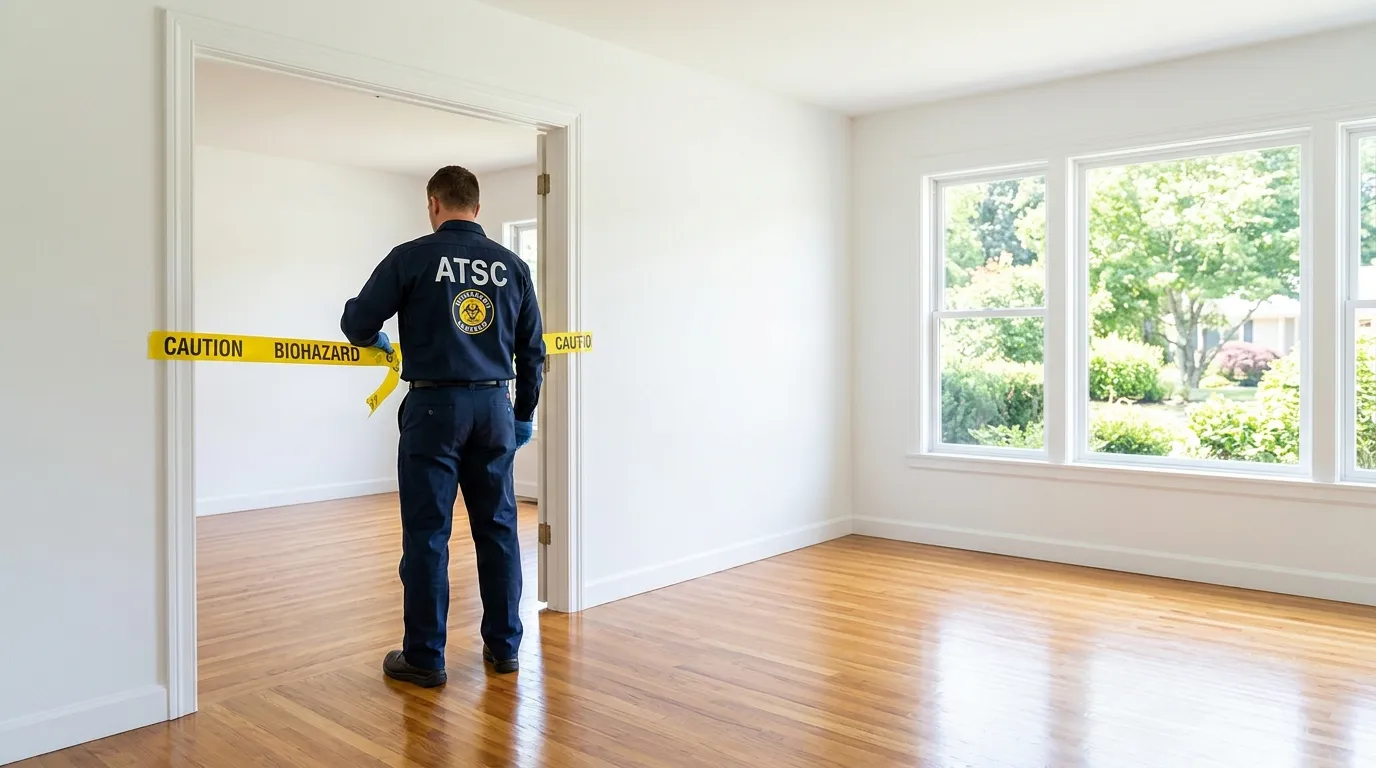 Certified biohazard cleanup crew performing Decomposition Cleanup in Stokesdale